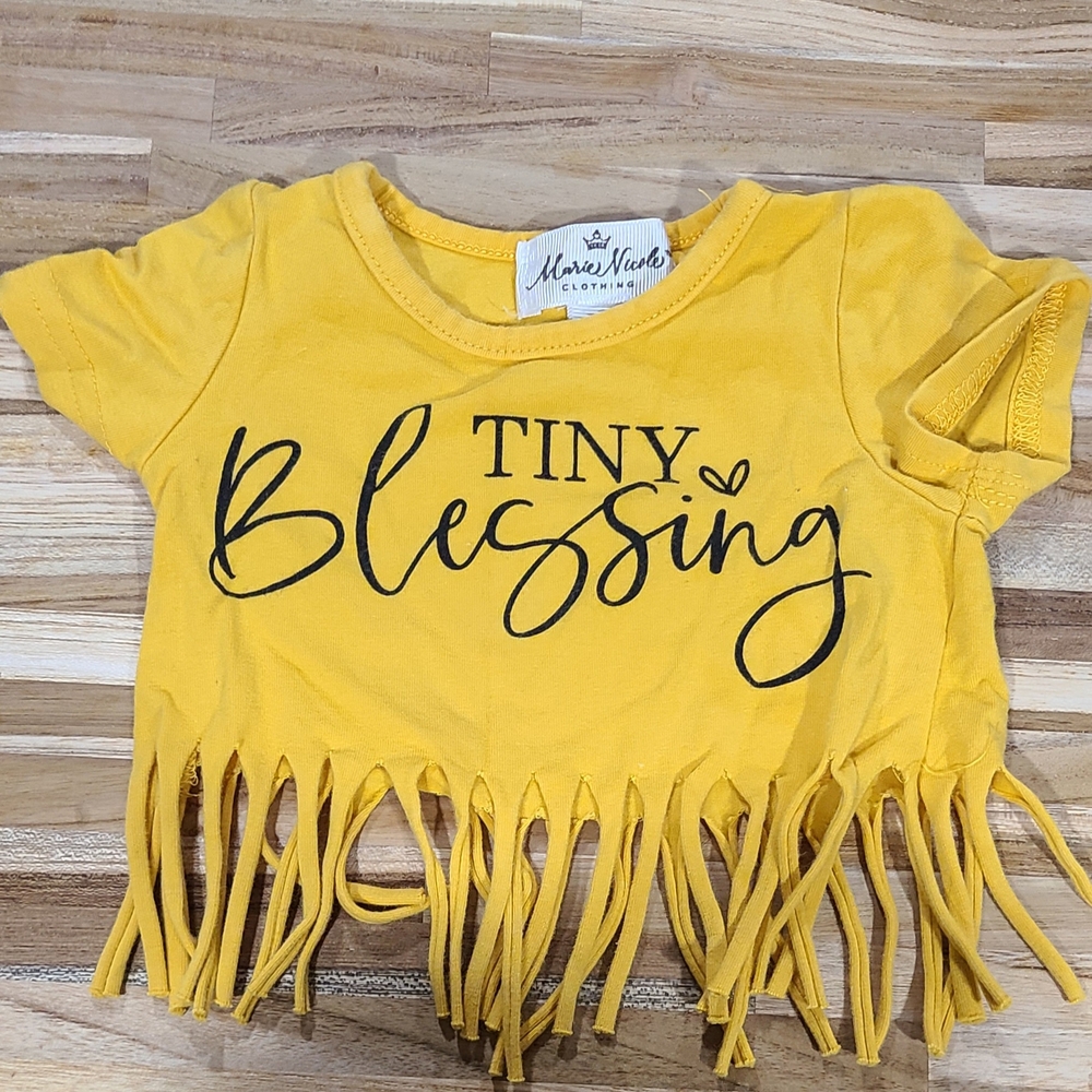 Marci Nicole Kids Yellow Fringe Shirt